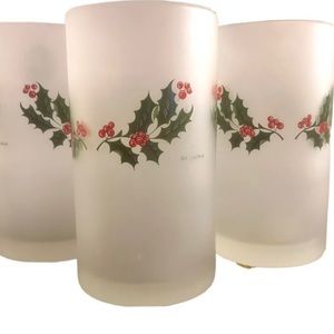 Holiday frosted Glass HiBall Tumbler Italy